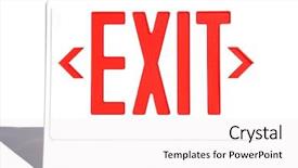  Presentation with emergency room - PPT theme having exit sign isolated on white background and a white colored foreground