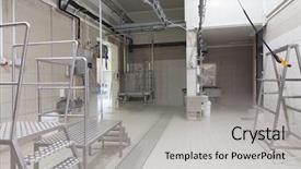  Presentation with slaughterhouse - Slides with exit stairs - interior of a slaughterhouse background and a light gray colored foreground