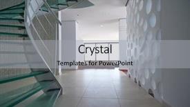  Presentation with metallic - PPT theme consisting of exit stairs - modern glass spiral staircase background and a light gray colored foreground