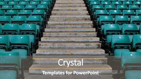  Presentation with steps - Presentation theme having exit stairs - numbered steps in a sports background and a gray colored foreground