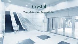  Presentation with stairs - Amazing presentation theme having exit stairs - showcase in underground backdrop and a light blue colored foreground