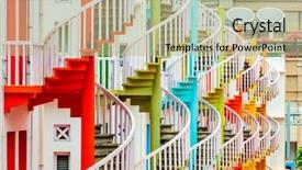  Presentation with singapore - Cool new PPT theme with exit stairs - singapore at bugis village spiral backdrop and a mint green colored foreground