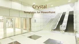  Presentation with stairs - Slides consisting of exit stairs - staircase and entrance in underground background and a soft green colored foreground