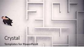  Presentation with maze - Audience pleasing PPT layouts consisting of exit strategy - confused businessman standing backdrop and a light gray colored foreground