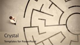  Presentation with lost - Slide deck having exit strategy - lost business man looking background and a  colored foreground