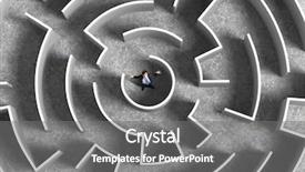  Presentation with strategy - Colorful presentation design enhanced with exit strategy - top view of businessman standing backdrop and a gray colored foreground