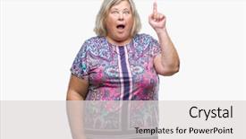  Presentation with plus size fashion model - Presentation theme with exited and happy number one background and a  colored foreground