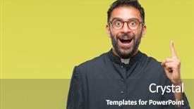  Presentation with catholic 10 commandments - Audience pleasing theme consisting of exited and happy number one backdrop and a  colored foreground