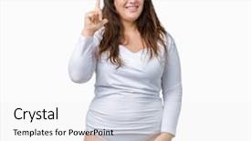  Presentation with plus size fashion model - Presentation theme consisting of exited and happy number one background and a  colored foreground