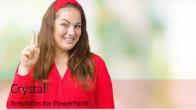  Presentation with plus size fashion model - Audience pleasing PPT theme consisting of exited and happy number one backdrop and a  colored foreground