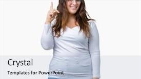  Presentation with young sing woman singing young - PPT theme having exited and happy number one background and a  colored foreground