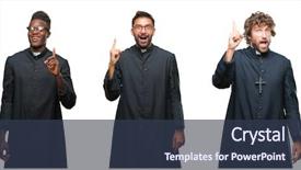  Presentation with christian african american men - Audience pleasing presentation consisting of exited and happy number one backdrop and a tawny brown colored foreground
