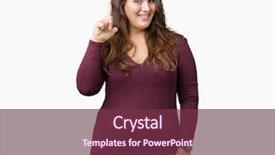  Presentation with plus size fashion model - Audience pleasing slide set consisting of exited and happy number one backdrop and a violet colored foreground
