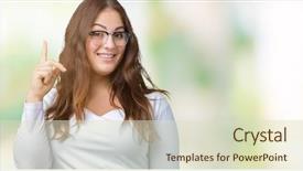  Presentation with young sing woman singing young - Slides having exited and happy number one background and a  colored foreground