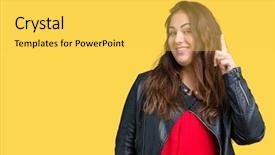  Presentation with idea - Slide deck enhanced with exited and happy number one background and a yellow colored foreground