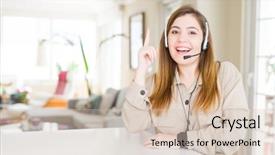  Presentation with idea - Audience pleasing PPT theme consisting of exited and happy number one backdrop and a  colored foreground