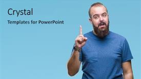  Presentation with idea - Slide set having exited and happy number one background and a  colored foreground