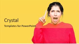  Presentation with sexy santa woman red - Cool new PPT theme with exited and happy number one backdrop and a yellow colored foreground