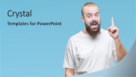  Presentation with young - Beautiful slide set featuring exited and happy number one backdrop and a  colored foreground