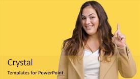  Presentation with win as one - Cool new slide set with exited and happy number one backdrop and a yellow colored foreground