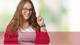  Presentation with idea - Slide deck enhanced with exited and happy number one background and a crimson colored foreground