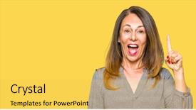  Presentation with idea - Audience pleasing slide deck consisting of exited and happy number one backdrop and a yellow colored foreground