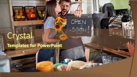  Presentation with joy - Theme consisting of exited-young-couple background and a tawny brown colored foreground