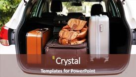  Presentation with holidays - Presentation having mala - suitcases and bags in trunk background and a tawny brown colored foreground