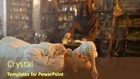  Presentation with crazy - Slides with exorcist-casting-out-demons background and a tawny brown colored foreground