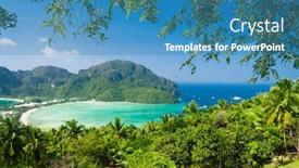  Presentation with holidays - PPT layouts consisting of exotic backdrop scenic holidays background and a teal colored foreground