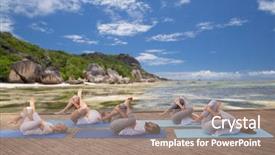  Presentation with healthy lifestyle - Theme having exotic exercise - fitness sport yoga and healthy background and a gray colored foreground