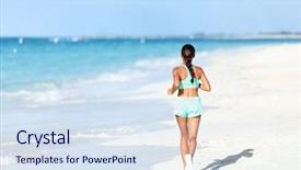  Presentation with running person - Presentation consisting of exotic exercise - sporty runner in running outfit background and a  colored foreground