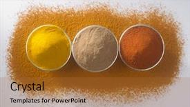  Presentation with curry powder - Amazing PPT layouts having exotic food - assorted curry powder backdrop and a red colored foreground