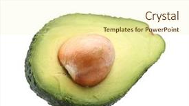  Presentation with avocado - Cool new slide set with exotic food - avocado isolated on white backdrop and a cream colored foreground
