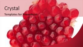  Presentation with pomegranate - PPT layouts enhanced with exotic food - broken pomegranate segment isolated background and a red colored foreground