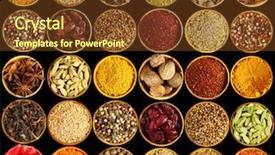  Presentation with spices - Slides enhanced with exotic food - different spices on black background background and a tawny brown colored foreground