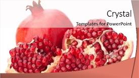  Presentation with pomegranate fruit - PPT theme featuring exotic food - ripe pomegranate fruit isolated background and a pink colored foreground