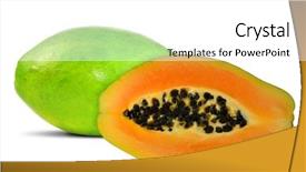  Presentation with papaya - PPT theme featuring exotic-fruit-papaya-isolated background and a white colored foreground