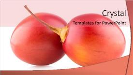  Presentation with fresh water splash green apple isolated white - Audience pleasing PPT theme consisting of exotic fruits - fresh tamarillos isolated on white backdrop and a  colored foreground