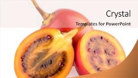  Presentation with fresh water splash green apple isolated white - Cool new slide set with exotic fruits - fresh tamarillos isolated on white backdrop and a  colored foreground