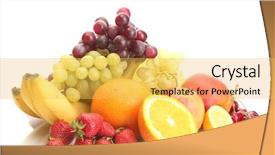  Presentation with berries - Cool new PPT theme with exotic fruits and berries isolated backdrop and a yellow colored foreground