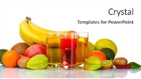  Presentation with mango juice - Slide deck consisting of exotic fruits and juice background and a white colored foreground