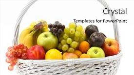  Presentation with fruit - Slide set enhanced with exotic fruits in basket background and a white colored foreground