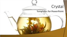  Presentation with green tea and milk - Cool new presentation theme with exotic green tea with flowers backdrop and a white colored foreground