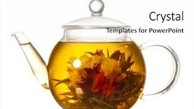  Presentation with green tea - Presentation theme having exotic green tea with flowers background and a white colored foreground