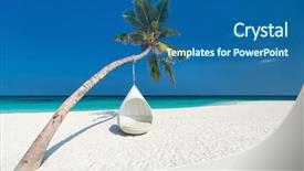  Presentation with island - Presentation featuring exotic island in maldives background and a ocean colored foreground