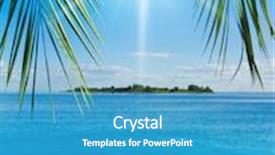  Presentation with gravity the sun - Cool new theme with exotic island sun between branches backdrop and a teal colored foreground