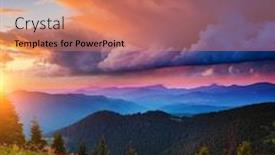  Presentation with mountains - Cool new PPT layouts with exotic-landscape-in-the-mountains backdrop and a coral colored foreground