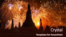  Presentation with new year - PPT theme having exotic new year - bangkok new background and a wine colored foreground