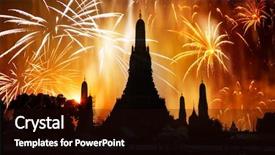  Presentation with new year streamer - PPT theme having exotic new year - bangkok new background and a wine colored foreground